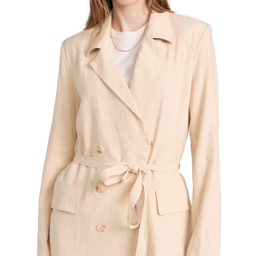 Free People Cream Linen Blazer